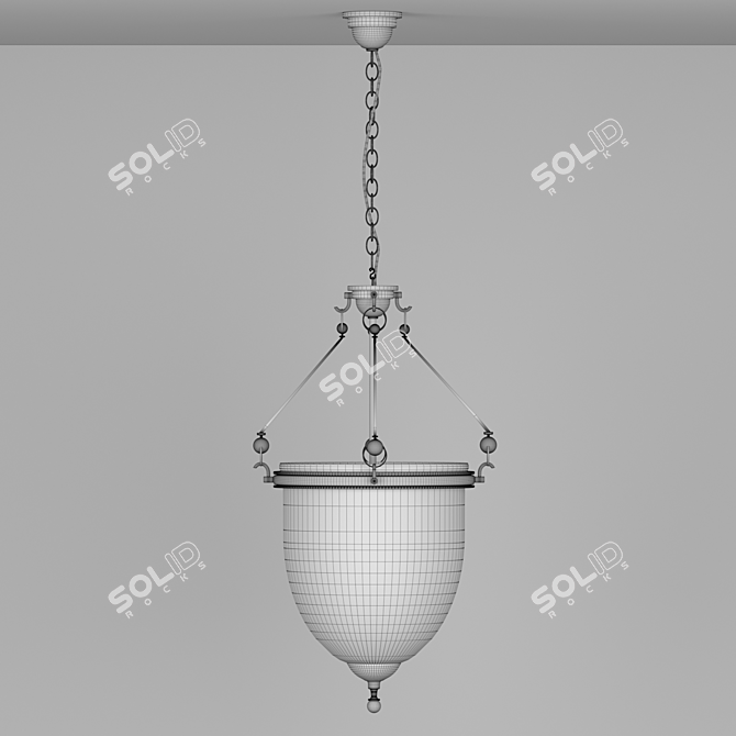 Elegant Eichholtz Lantern Chandelier 3D model image 2
