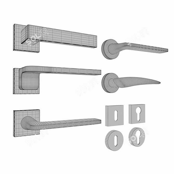 Battisti Eco Door Handles 3D model image 3