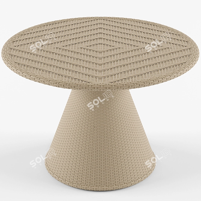 Nautilus Komforta Wicker Chair & Table Bundle 3D model image 2