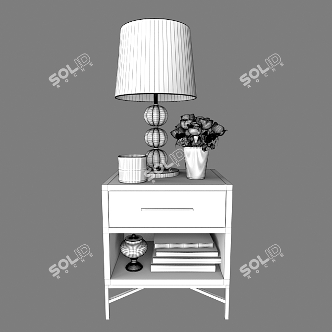 Sleek Modern Nightstand 3D model image 3