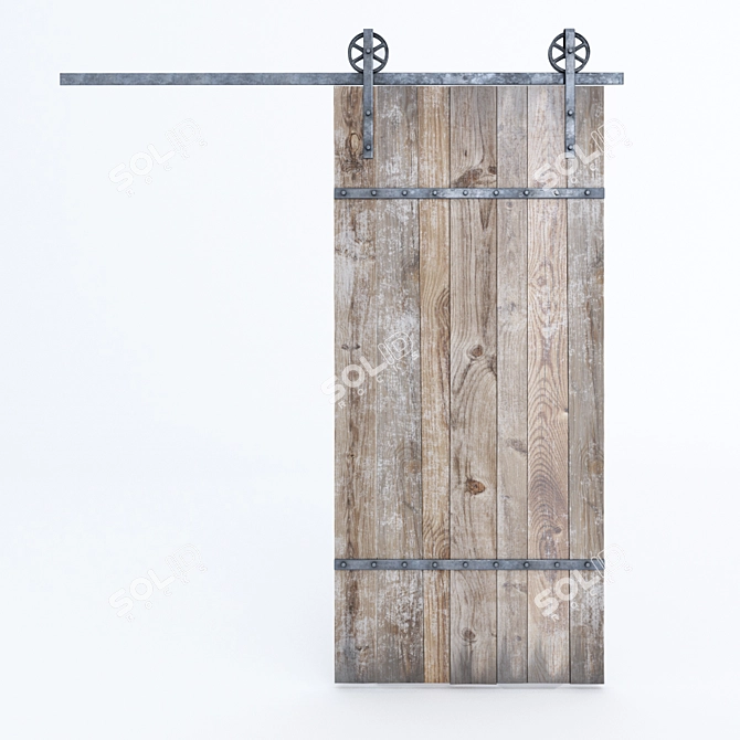  Rustic Aspen Barn Door 3D model image 1