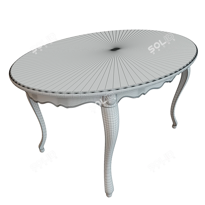 Classic Wooden Table 1500 3D model image 3
