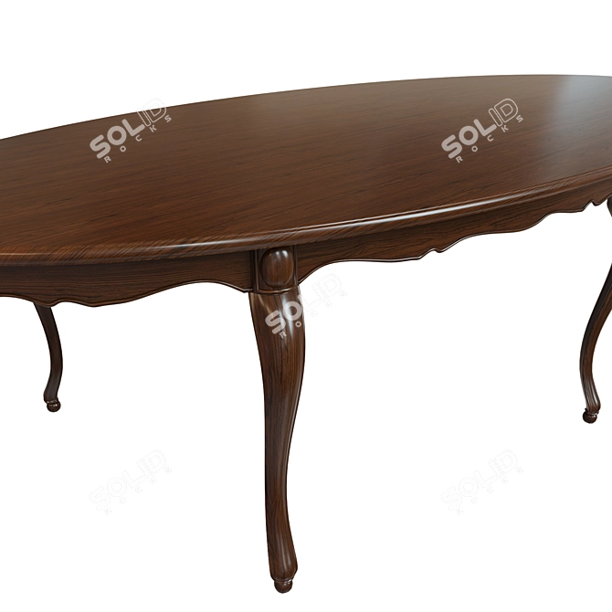 Classic Wood Table 3000 3D model image 2