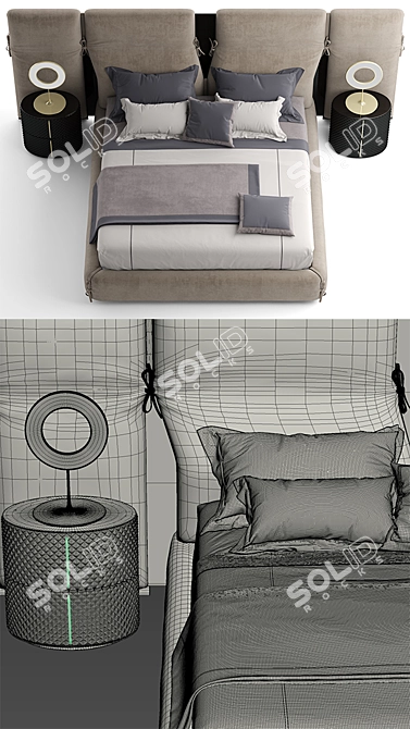 Elegant Dream Bed 3D model image 3