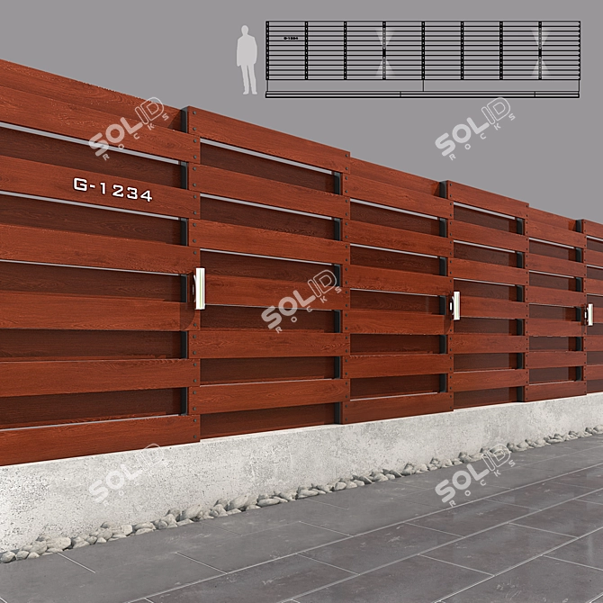 Rustic Wood Fence: Enhance Your Outdoor Space 3D model image 1