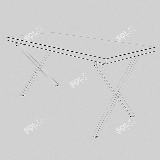 Modern Loft X Light Desk 3D model image 2