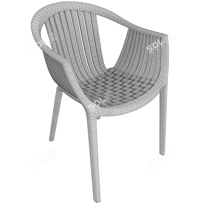 Tatami Outdoor Armchair: Lightweight, Durable & Stackable 3D model image 3