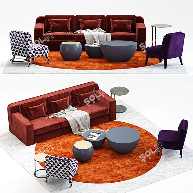 Luxury Comfort: Meridiani Hector Sofas 3D model image 1