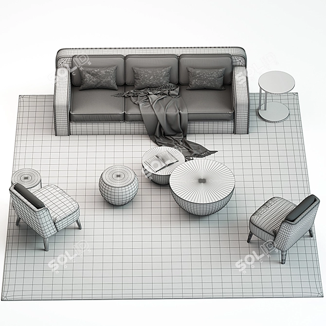 Luxury Comfort: Meridiani Hector Sofas 3D model image 3