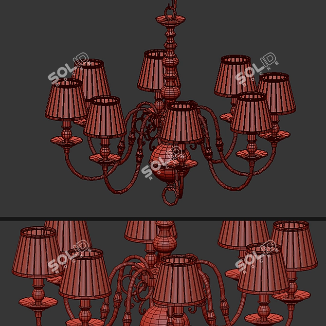 Elegant Bourbon Chandelier by Eichholtz 3D model image 2