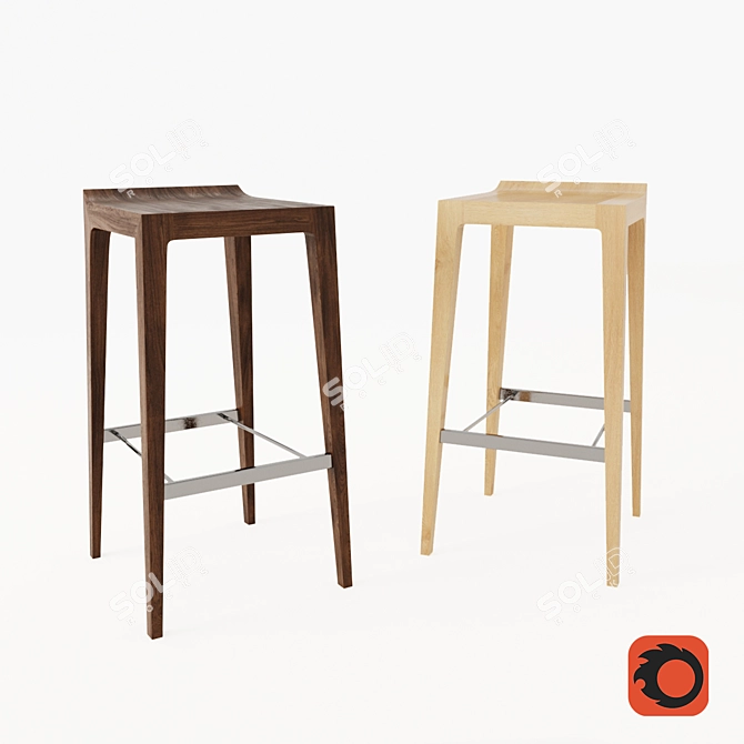 Sleek Vanish Bar Stool by Bernhardt Design 3D model image 1