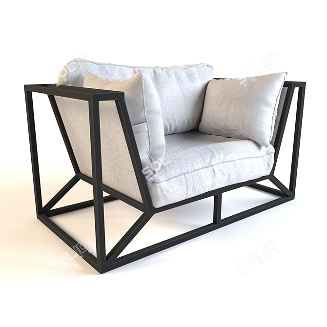 Louvre Lounge Chair: Modernist Design, Comfortable Seat, Stylish Sophistication 3D model image 1