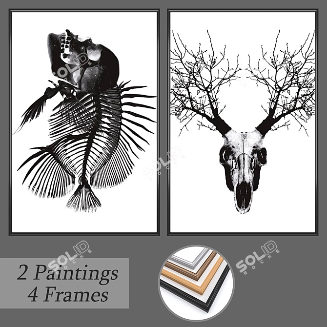 Contemporary Wall Art Set 3D model image 1