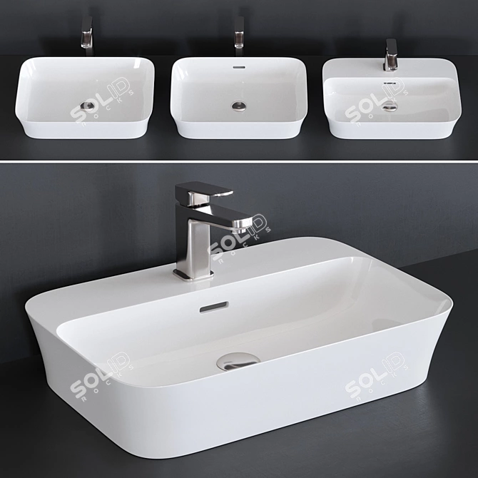 Modern Ceramic Washbasin - IPALYSS 3D model image 1