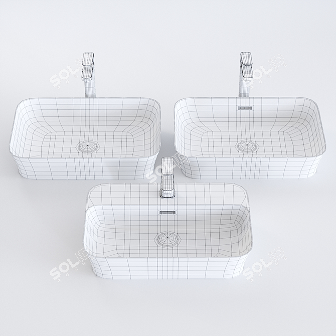 Modern Ceramic Washbasin - IPALYSS 3D model image 3