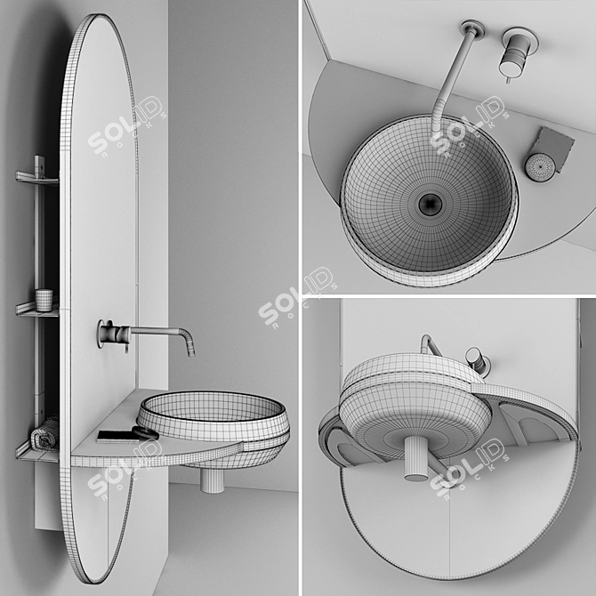 Modern Arco Bathroom Set 3D model image 2