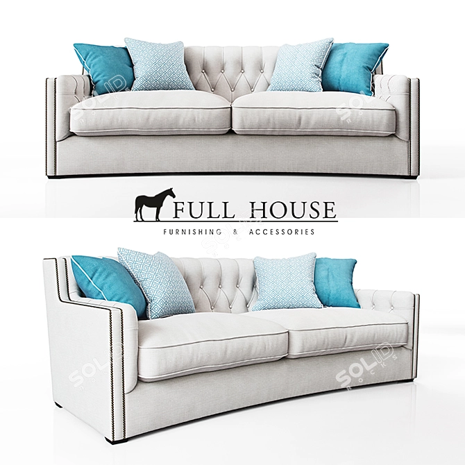 Grace Textile Sofa 3D model image 1