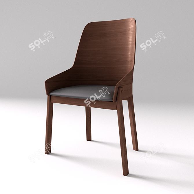 Cosmorelax Safia - Walnut Wood Chair 3D model image 1
