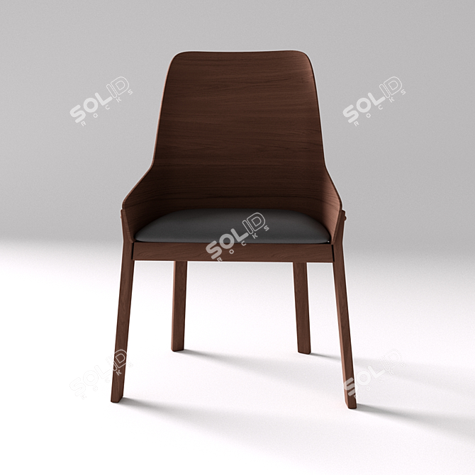 Cosmorelax Safia - Walnut Wood Chair 3D model image 2