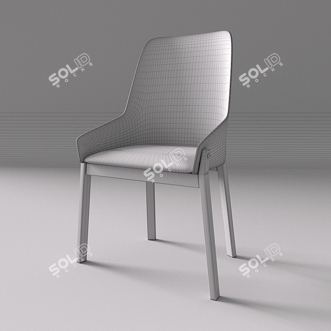 Cosmorelax Safia - Walnut Wood Chair 3D model image 3
