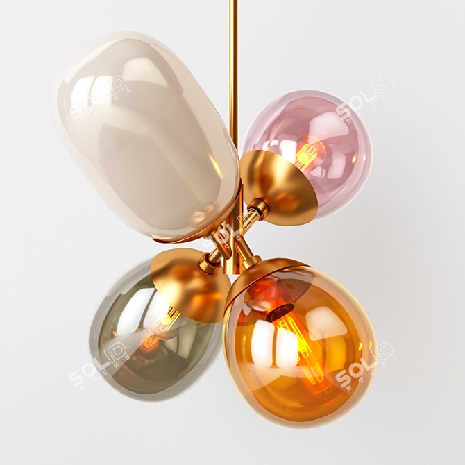 Elegant Balloon Glass Chandelier 3D model image 1