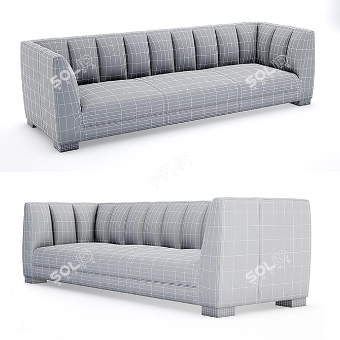 Sleek Paxton Leather Sofa 3D model image 3