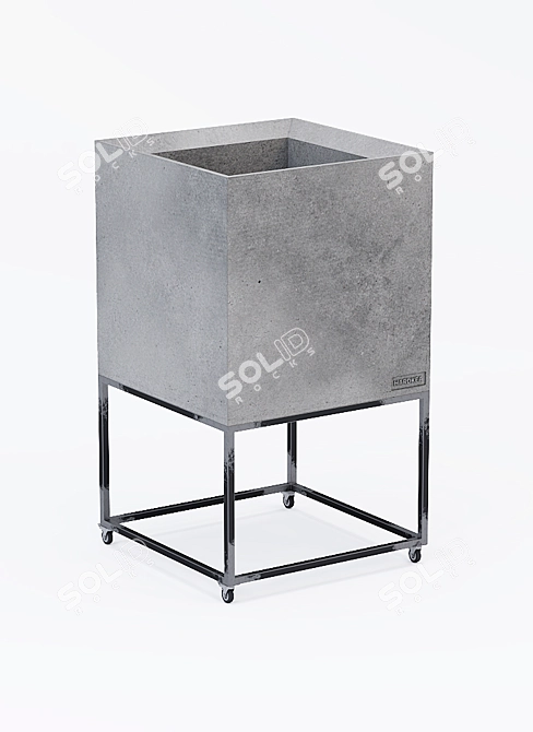 Modern Cube Flowerpot 3D model image 1