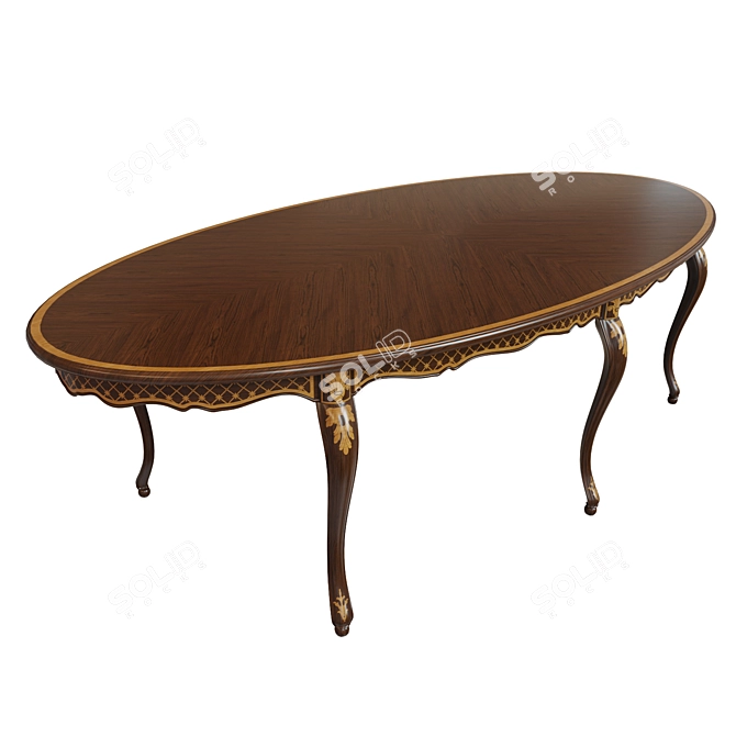 Elegant Veneer Table - 2700: Classic Design 3D model image 2