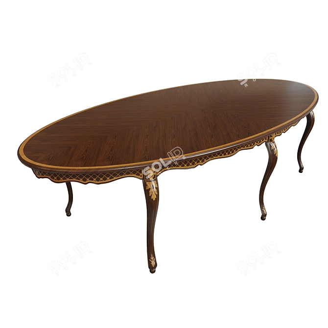 Classic Veneer Table 3000: Elegant and Timeless. 3D model image 2