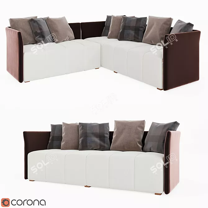 Nomad Sofa: Stylish and Portable Seating 3D model image 1