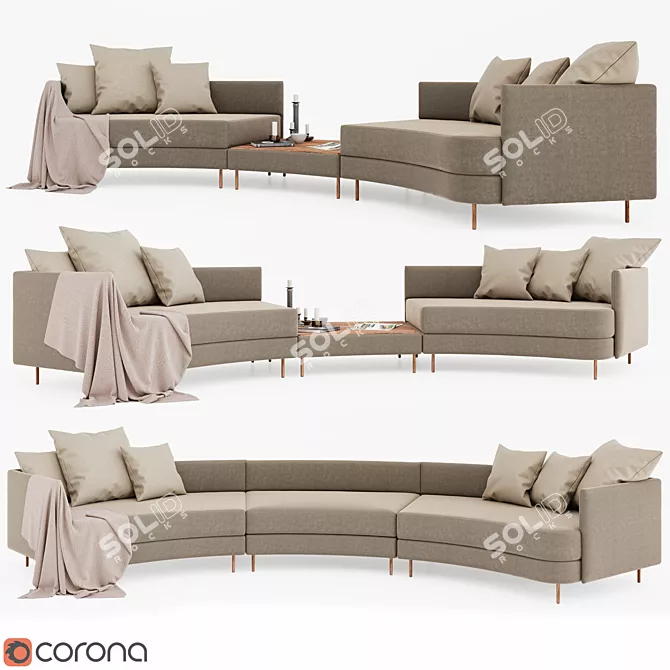 Modern Carrera Sofa: Sleek Design & Ergonomic Comfort 3D model image 1