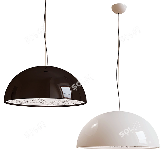 Elegant Floral Gypsum Pendant 3D model image 2