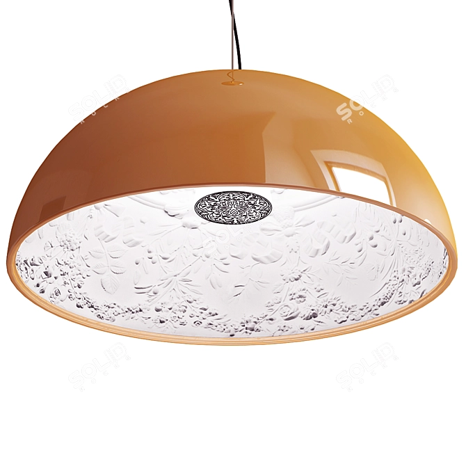 Elegant Floral Gypsum Pendant 3D model image 3