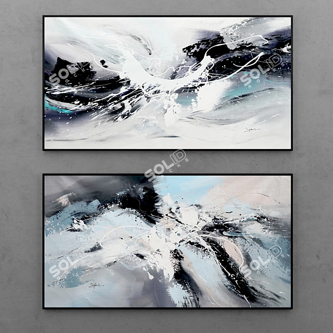 Minimalistic Abstract Paintings | Set of 5 3D model image 1