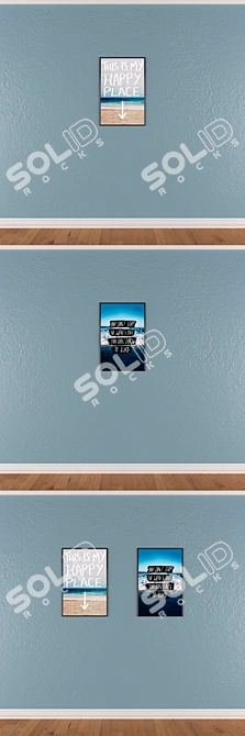 Elegant Wall Painting Set 3D model image 3