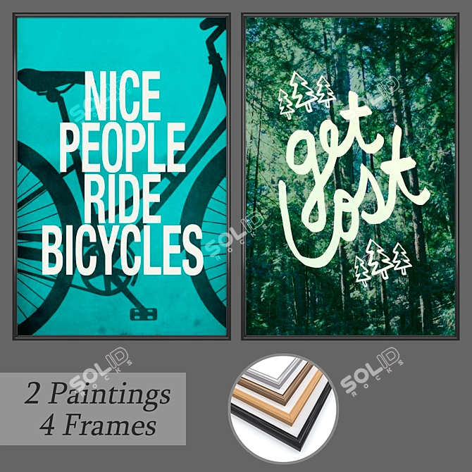 Art Set - No. 348 Wall Paintings with Framed Options 3D model image 1