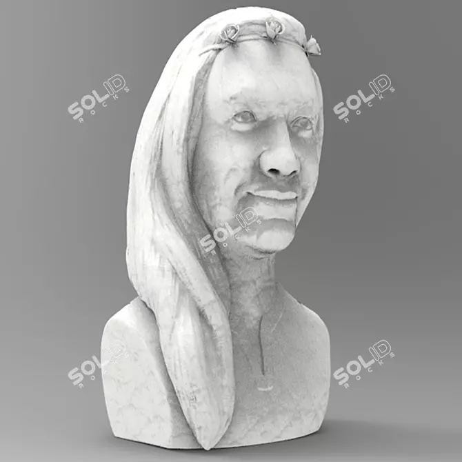 Elegant Femme Sculpture 3D model image 1