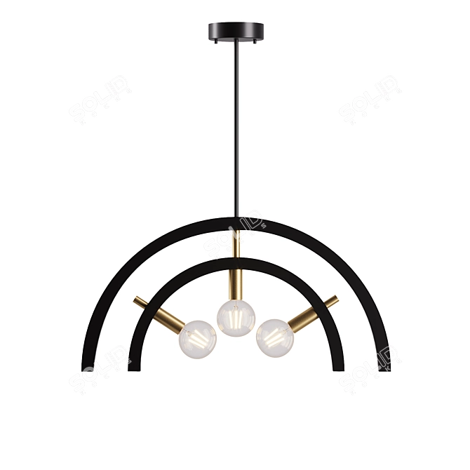 Solis Lamp: Elegant Brass and Steel Lighting 3D model image 2