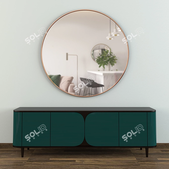 Sleek Mirror Console Table: Modern Elegance 3D model image 1