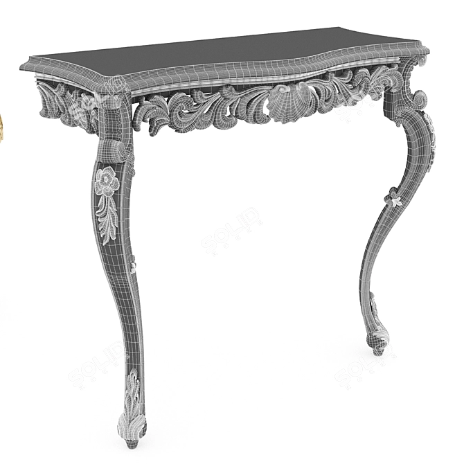 Title: Elegant Beatrice Console: Gold & Silver Finish 3D model image 3