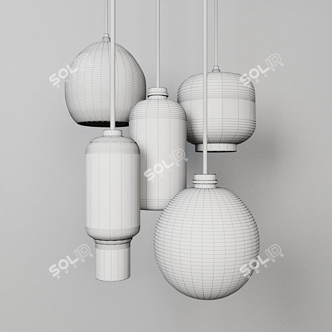  Loft4You Multicolor Glass Pendant Light 3D model image 2