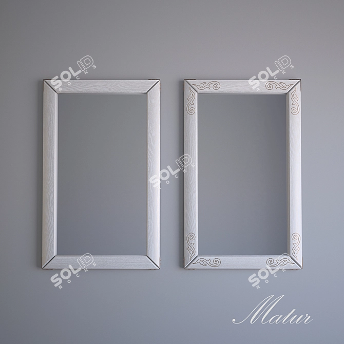 Elegant Wood-Framed Mirror: Milaya Nevesta 3D model image 1