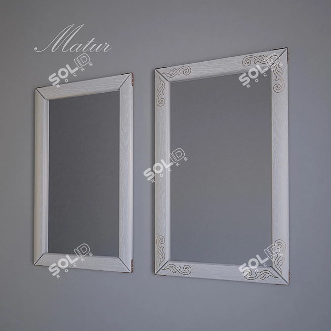 Elegant Wood-Framed Mirror: Milaya Nevesta 3D model image 2