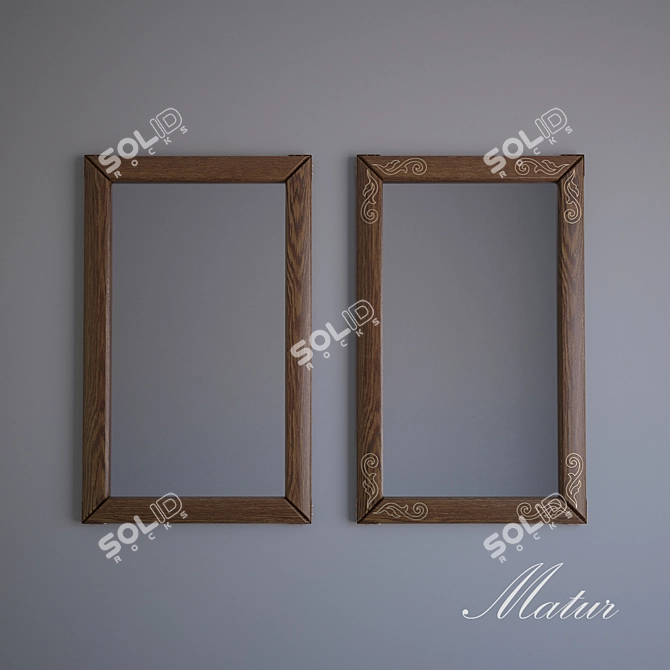 Elegant Wood-framed Mirrors by Matur 3D model image 1