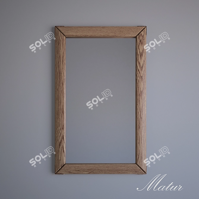 Matur Mirror Mudrec: Wooden Framed Mirror with Copper Accents 3D model image 1