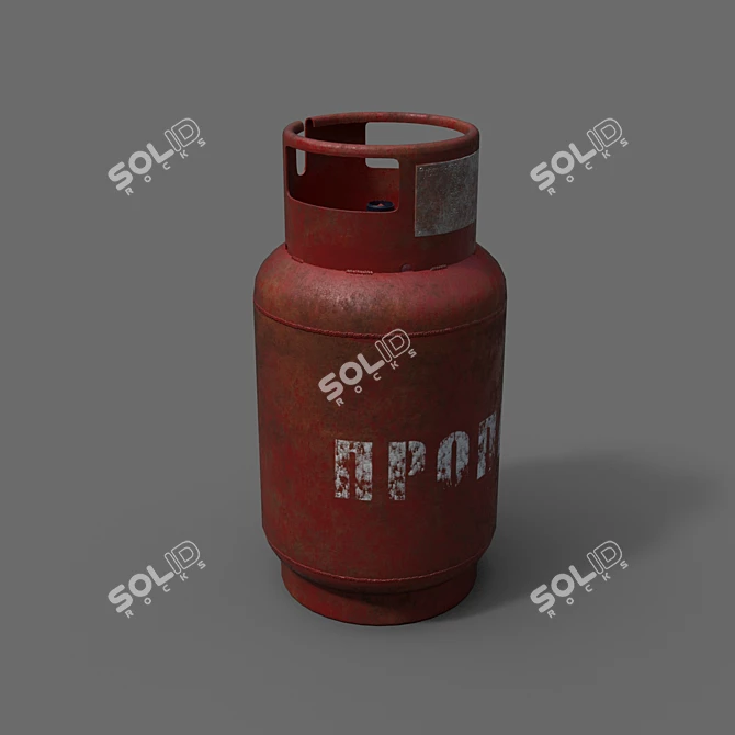 Portable Gas Cylinder: Convenient and Reliable 3D model image 1