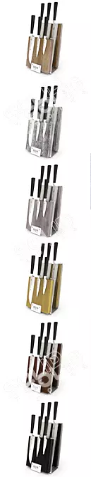 Efficient and Organized: Magnetic Kitchen Knife Set 3D model image 2