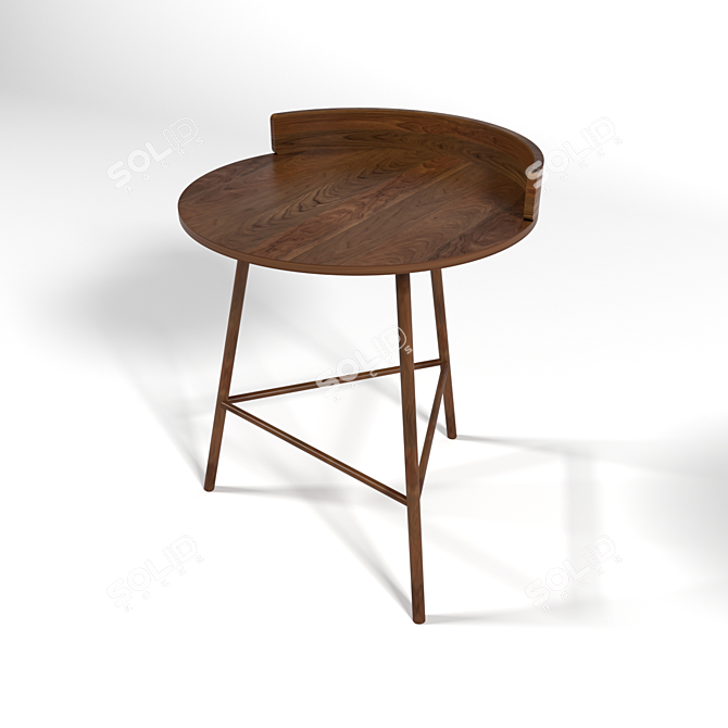 Cylindrical Wooden Chair 3D model image 1