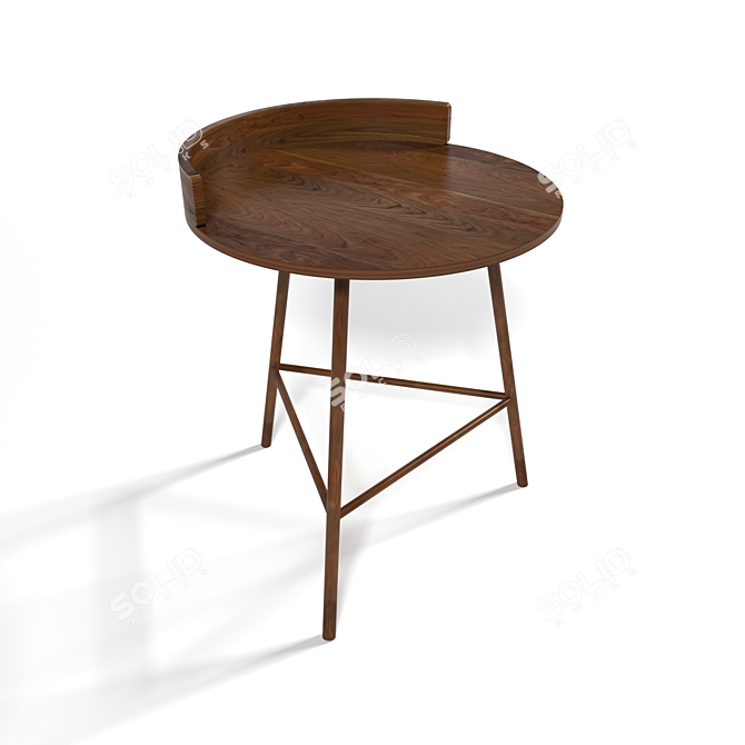 Cylindrical Wooden Chair 3D model image 2