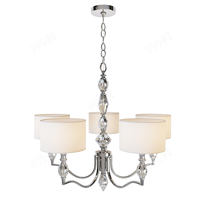 Evi Crystal Chandelier: Elegant 5-Light Lighting 3D model image 1